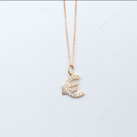 14k rose gold plated Euro pendant & chain. - Picture 2 of 8